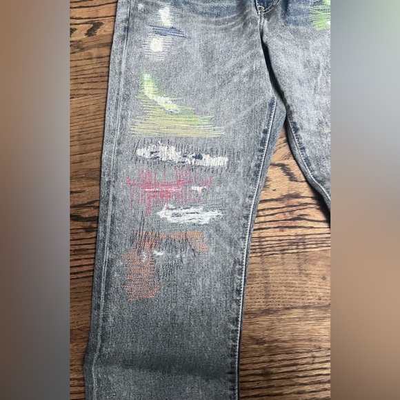 NWT Avery Boyfriend Polo Jeans w/ Lots of Stitching Patches in Pristine Shape!! - Picture 4 of 12